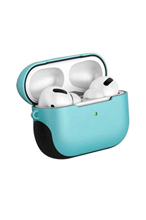 Apple Airpods Pro Uyumlu Kılıf Zore Shockproof Silikon Turkuaz