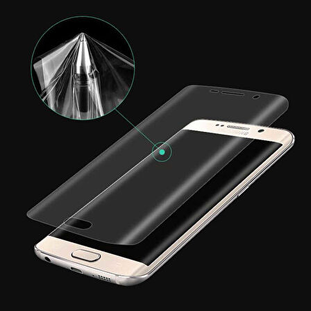 Samsung Galaxy S7 Edge Uyumlu Zore Süper Pet Ekran Koruyucu Jelatin Siyah