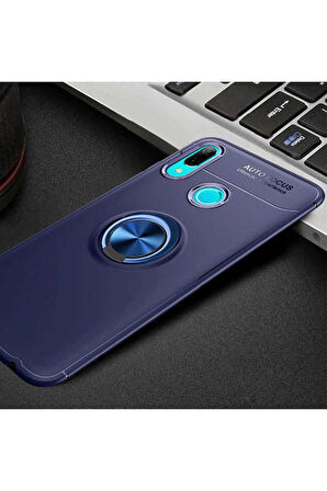 Huawei Y6S 2019 Uyumlu Kılıf Zore Ravel Silikon Kapak Siyah-Mavi
