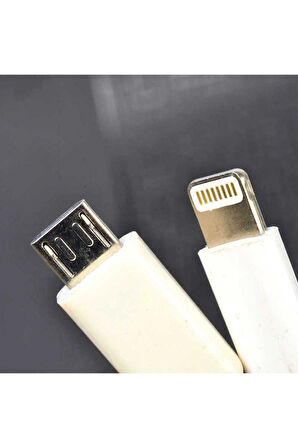 Zore Çiftli Lightning-Micro Kısa Usb Kablo