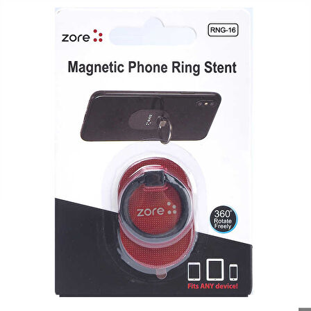 Zore RNG-16 Ring Telefon Yüzük Tutucu Aparat Siyah