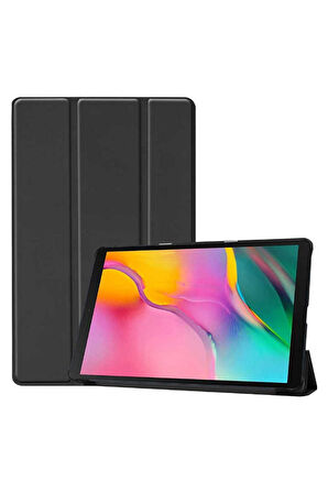 Samsung Galaxy T720 Tab S5E Uyumlu Zore Smart Cover Standlı 1-1 Kılıf Siyah