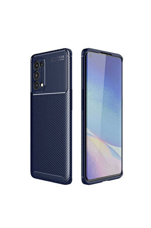 Oppo Reno 5 Pro 5G Uyumlu Kılıf Zore Negro Silikon Kapak Lacivert