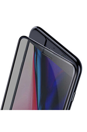 Apple iPhone SE 2020 Uyumlu Zore Anti-Dust Privacy Temperli Ekran Koruyucu Siyah