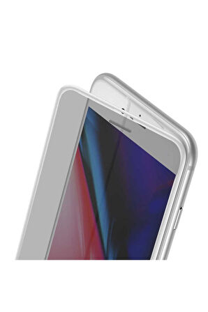Apple iPhone SE 2020 Uyumlu Zore Anti-Dust Privacy Temperli Ekran Koruyucu Beyaz