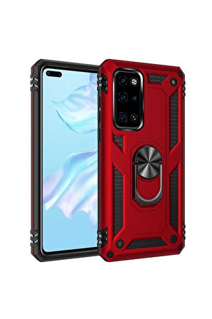 Huawei P40 Uyumlu Kılıf Zore Vega Kapak Kırmızı