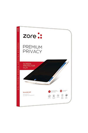 Apple iPad 10.2 (8.Nesil) Uyumlu Zore Tablet Privacy Temperli Cam Ekran Koruyucu