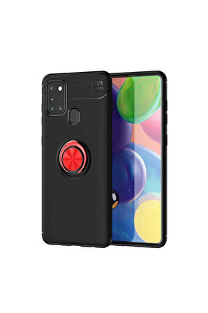 Samsung Galaxy M31 Uyumlu Kılıf Zore Ravel Silikon Kapak Siyah-Kırmızı