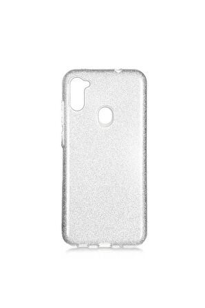 Samsung Galaxy A11 Uyumlu Kılıf Zore Shining Silikon Gri
