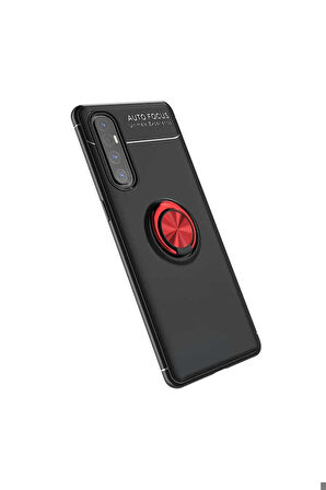 Oppo Reno 3 Pro 5G Uyumlu Kılıf Zore Ravel Silikon Kapak Siyah-Kırmızı