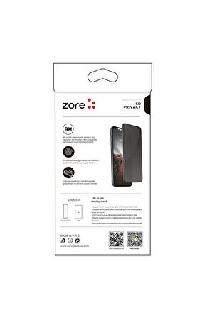 Oppo A72 Uyumlu Zore New 5D Privacy Temperli Ekran Koruyucu