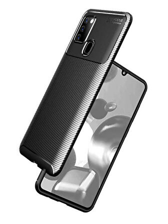 Samsung Galaxy A21S Uyumlu Kılıf Zore Negro Silikon Kapak Kahverengi