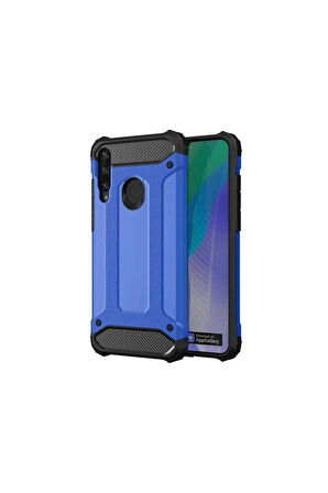 Huawei Y6P Uyumlu Kılıf Zore Crash Silikon Kapak Mavi