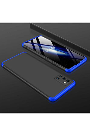 Samsung Galaxy A31 Uyumlu Kılıf Zore Ays Kapak Siyah-Mavi