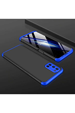 Oppo A52 Uyumlu Kılıf Zore Ays Kapak Siyah-Mavi
