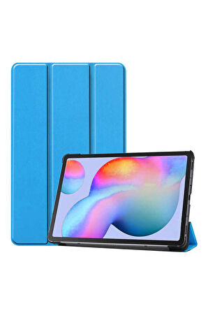 Huawei MatePad T8 Uyumlu Zore Smart Cover Standlı 1-1 Kılıf Mavi