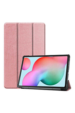 Huawei MatePad T8 Uyumlu Zore Smart Cover Standlı 1-1 Kılıf Rose Gold