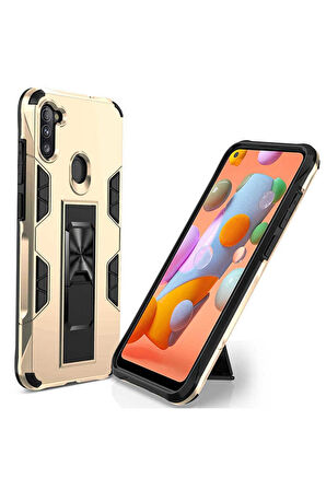 Samsung Galaxy A11 Uyumlu Kılıf Zore Volve Kapak Gold