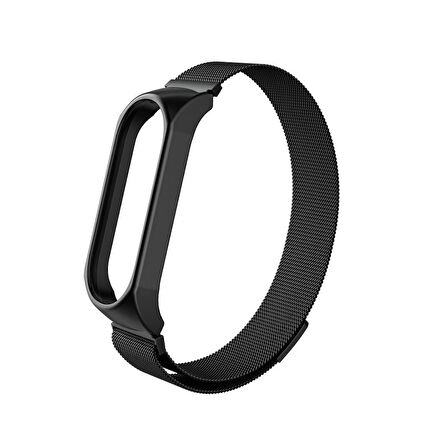 Xiaomi Mi Band 5 Uyumlu Kordon Hasır Metal Mıknatıslı Örgü Zore KRD-01 Kayış NO2