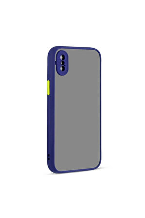 Apple iPhone XS Uyumlu Kılıf Zore Hux Kapak Lacivert