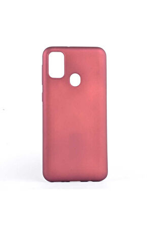 Samsung Galaxy M21 Uyumlu Kılıf Zore Premier Silikon Kapak Mürdüm