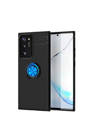 Samsung Galaxy Note 20 Ultra Uyumlu Kılıf Zore Ravel Silikon Kapak Siyah-Mavi