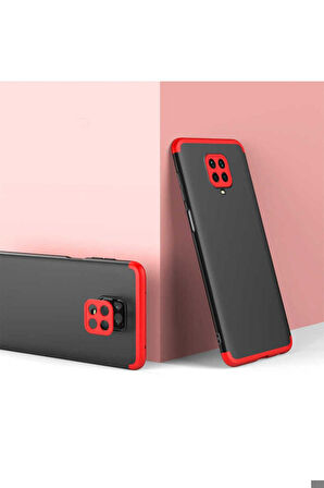 Xiaomi Redmi Note 9 Pro Uyumlu Kılıf Zore Ays Kapak Siyah-Kırmızı