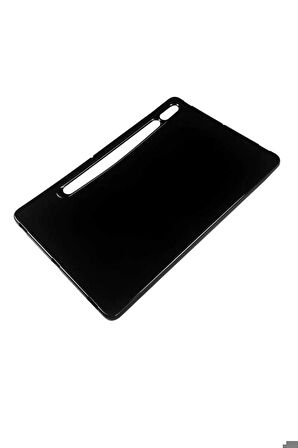 Samsung Galaxy Tab S7 Plus T970 Uyumlu Kılıf Zore Tablet Süper Silikon Kapak Siyah