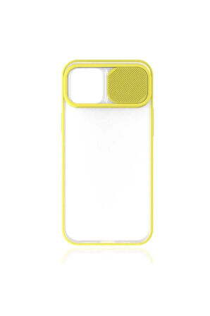 Apple iPhone 12 Uyumlu Kılıf Zore Lensi Kapak Sarı
