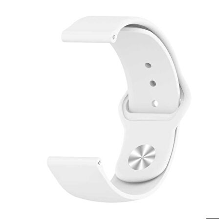 Huawei Honor Magic 2 46mm 22mm Uyumlu Kordon Klasik Yumuşak Geçmeli Spor KRD-11 Kayış Beyaz