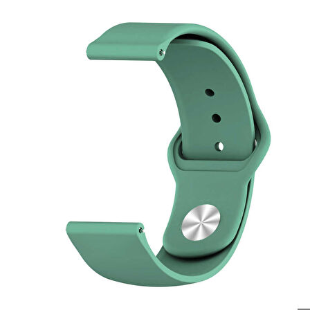 Samsung Galaxy Watch 46mm 22mm Uyumlu Kordon Klasik Yumuşak Geçmeli Spor KRD-11 Kayış Su Yeşil