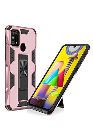 Samsung Galaxy M31 Uyumlu Kılıf Zore Volve Kapak Rose Gold