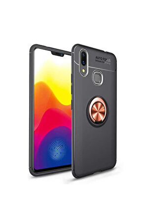 Xiaomi Mi Max 3 Uyumlu Kılıf Zore Ravel Silikon Kapak Siyah-Rose Gold