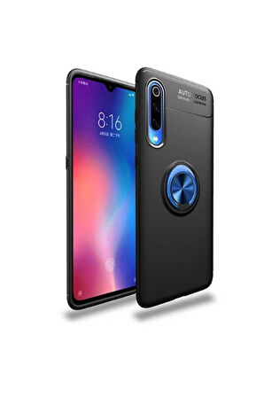 Xiaomi Mi 9 Lite Uyumlu Kılıf Zore Ravel Silikon Kapak Siyah-Mavi