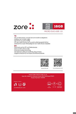 Zore 3.0 Micro Metal OTG 16 GB