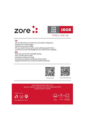 Zore 3.0 Type-C Metal OTG 16 GB