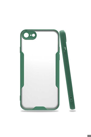 Apple iPhone SE 2020 Uyumlu Kılıf Zore Parfe Kapak Koyu Yeşil