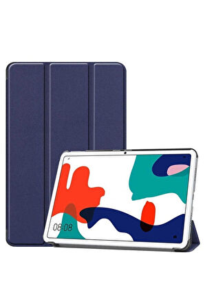 Huawei MatePad 10.4 Uyumlu Zore Smart Cover Standlı 1-1 Kılıf Lacivert