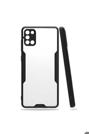 Samsung Galaxy A31 Uyumlu Kılıf Zore Parfe Kapak Siyah