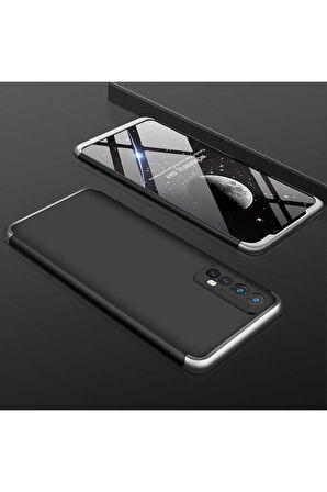 Realme 7 Uyumlu Kılıf Zore Ays Kapak Siyah-Gri