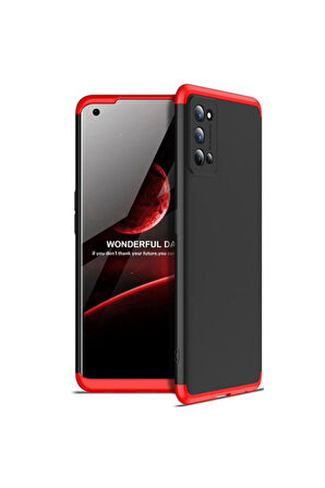Realme 7 Pro Uyumlu Kılıf Zore Ays Kapak Siyah-Kırmızı