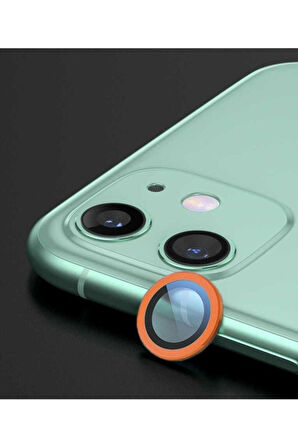 Apple iPhone 12 Uyumlu CL-02 Kamera Lens Koruyucu Turuncu