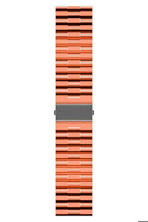 Samsung Galaxy Watch 46mm 22mm Uyumlu Kordon Şeffaf Renkli Transparan KRD-27 Kayış Turuncu