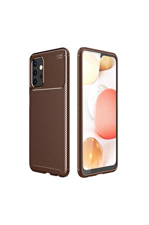Samsung Galaxy A32 5G Uyumlu Kılıf Zore Negro Silikon Kapak Kahverengi