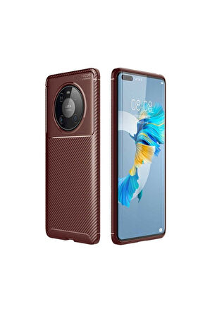 Huawei Mate 40 Pro Uyumlu Kılıf Zore Negro Silikon Kapak Kahverengi