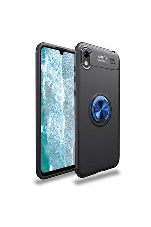 Huawei Y5 2019 Uyumlu Kılıf Zore Ravel Silikon Kapak Siyah-Mavi