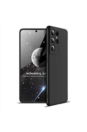 Samsung Galaxy S21 Ultra Uyumlu Kılıf Zore Ays Kapak Siyah