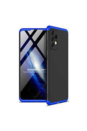 Samsung Galaxy A52 Uyumlu Kılıf Zore Ays Kapak Siyah-Mavi