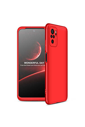 Xiaomi Redmi Note 10S Uyumlu Kılıf Zore Ays Kapak Kırmızı