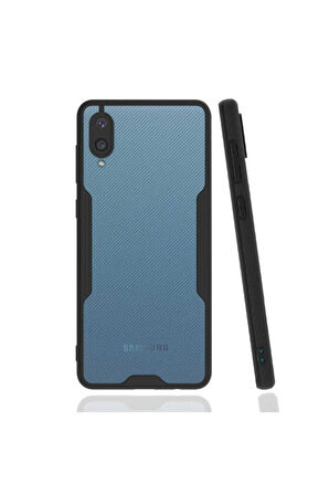 Samsung Galaxy A02 Uyumlu Kılıf Zore Parfe Kapak Siyah